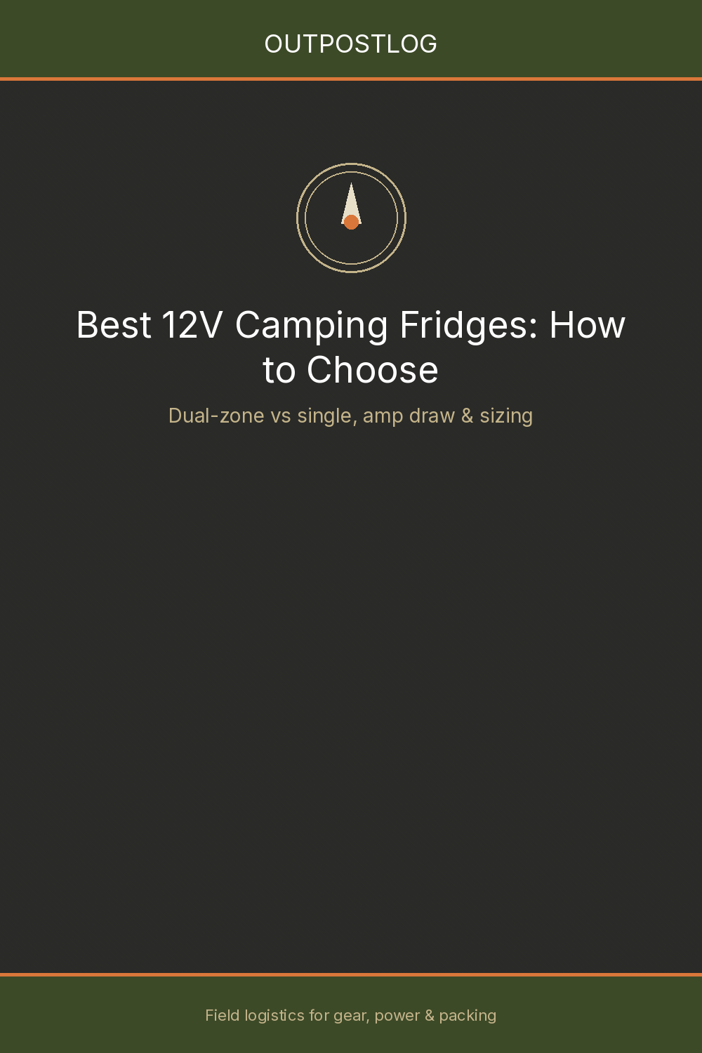 OutpostLog title card: Best 12V Camping Fridges — How to Choose